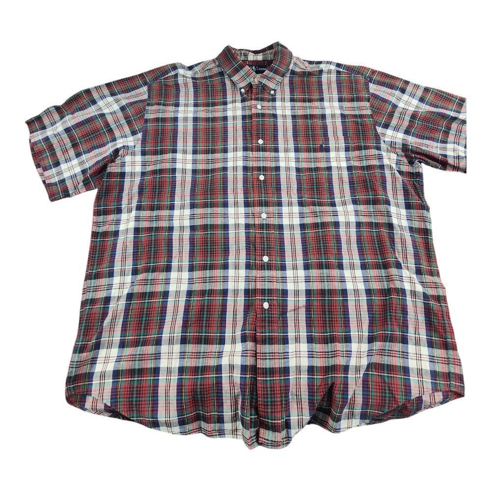Ralph‎ Lauren Blaire mens button up shirt 100% cotton plaid sort sleeve